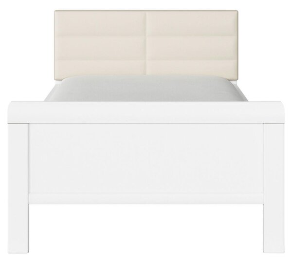 POSTELJA 100 cm x 200 cm , leseni material bela, barve šampanjca