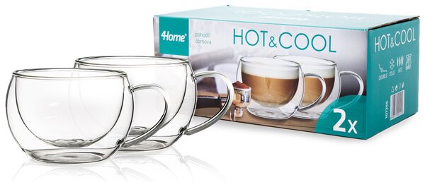 4Home Termo kozarci za cappuccino Hot&Cool 280 ml, 2 kosa