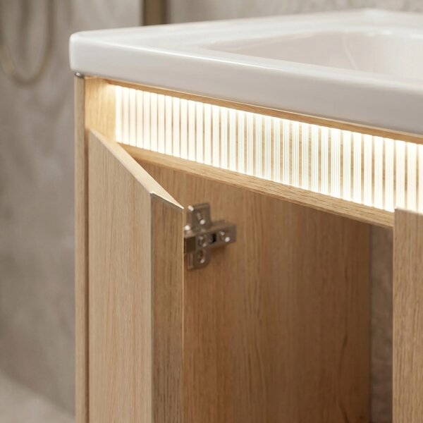 Komplet kopalniškega pohištva z umivalnikom Sora DE07-70 Oak 70CM