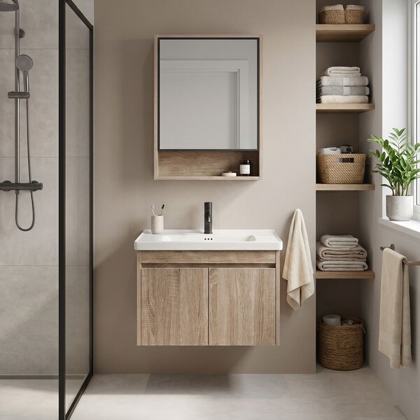 Komplet kopalniškega pohištva z umivalnikom Luno DB68-60 60CM