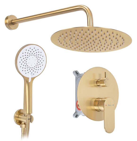 Komplet za tuširanje za vgradnjo Rea Drop Brush Gold + BOX