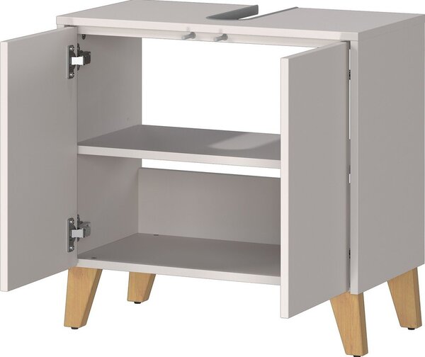 Kremno bela omarica za pod umivalnik v mat dekorju 60x59 cm Arnea – Germania