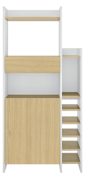 Bela/naravna vinska omara v hrastovem dekorju za 12 steklenic 77x161 cm Kitchy – TemaHome