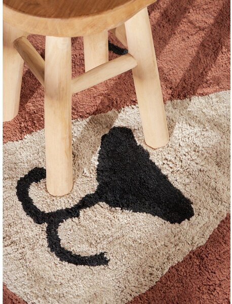 Rjava pralna/ročno tkana bombažna otroška preproga 101x120 cm Snuggle Benni – Hanse Home