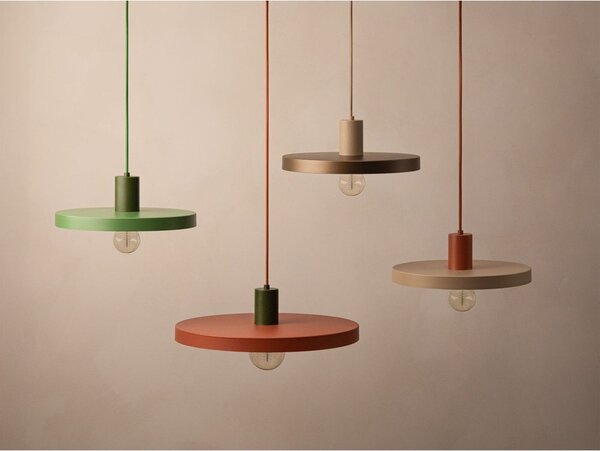 Opečnato oranžna kovinska viseča svetilka ø 40 cm Ori – Micadoni