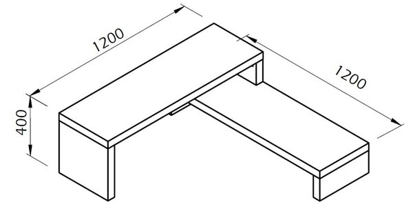 Dvojno TV stojalo TemaHome Cliff, 125 x 40 cm