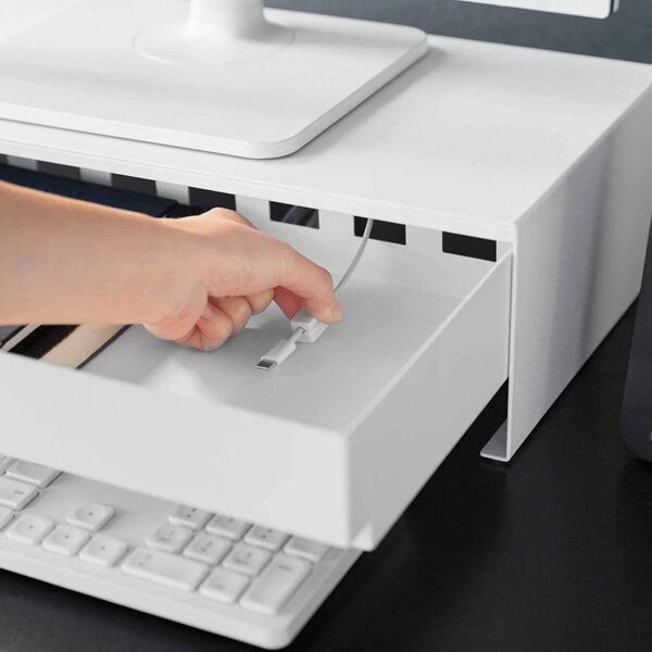 Belo kovinsko stojalo za monitor Tower – YAMAZAKI