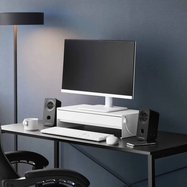 Belo kovinsko stojalo za monitor Tower – YAMAZAKI