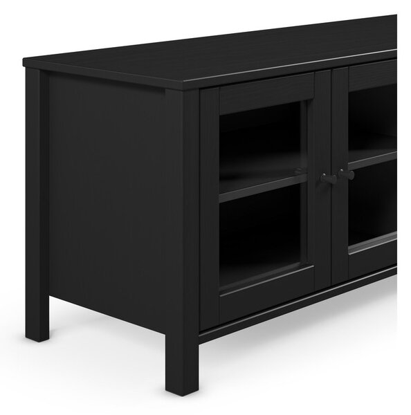 Črna TV omarica iz masivnega bora 150x50x40 cm Alessandra – Marckeric
