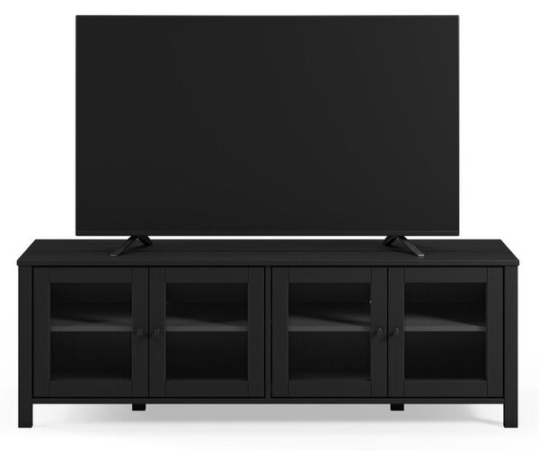 Črna TV omarica iz masivnega bora 150x50x40 cm Alessandra – Marckeric