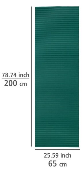 Temno zelena plastična kopalniška preproga 65x200 cm Petrol – Wenko