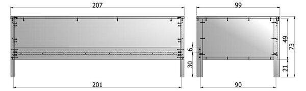 Bela postelja 90x200 cm Nikki – WOOOD
