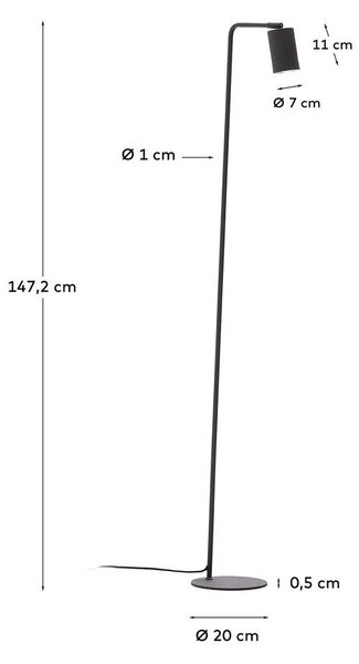Bež stoječa svetilka (višina 147 cm) Manie – Kave Home
