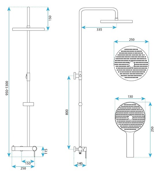 Komplet za prhanje Rea Foster Brush Copper