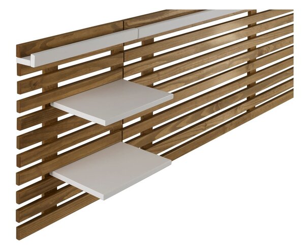 Belo/naravno vzglavje iz masivnega bora 240x62 cm Nidra – Marckeric