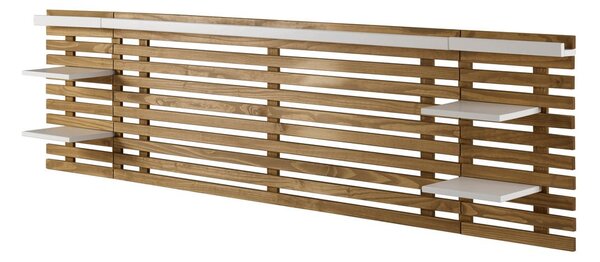 Belo/naravno vzglavje iz masivnega bora 240x62 cm Nidra – Marckeric
