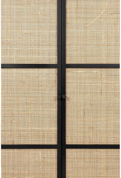 Visoka komoda iz črnega ratana 70x145 cm Guuji - White Label