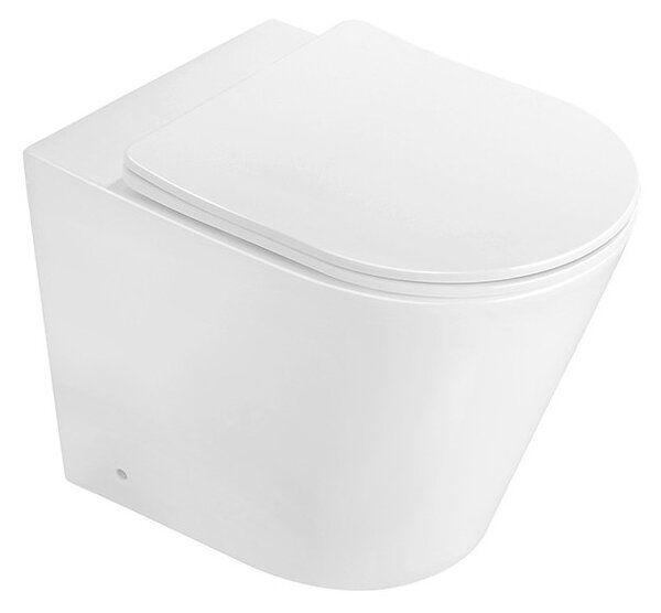 Mexen Rico stoječa WC školjka Rimless z desko počasnega zapiranja slim, duroplast, beli sijaj - 32724000