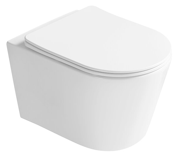 Mexen Rico 2.0 WC školjka Rimless Tornado s slim desko, duroplast, belo sijaj - 3072L4000T