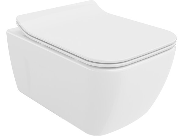 Mexen Margo wc školjka Rimless z počasi padajočo desko slim, duroplast, bela sijaj - 30420800