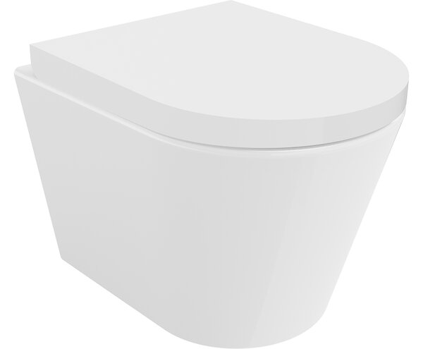 Mexen Rico WC školjka Rimless s počasnim zapiranjem, duroplast, bela sijaj - 30720200