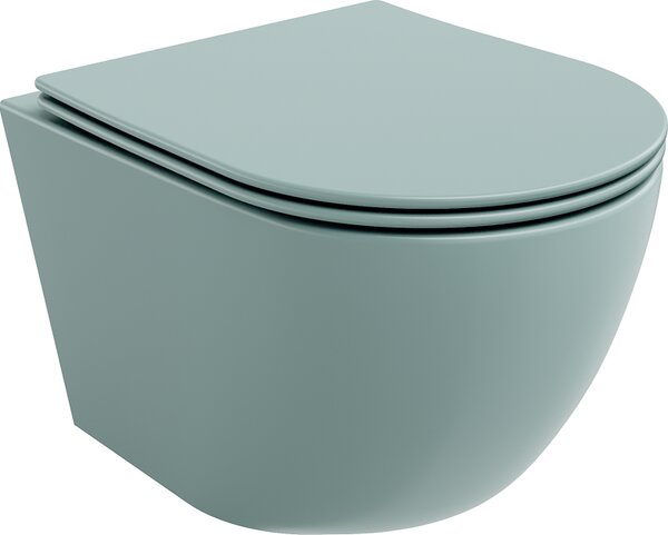 Mexen Lena wc školjka Rimless z desko počasnim zapiranjem slim, duroplast, svetlo zelena mat - 30224048