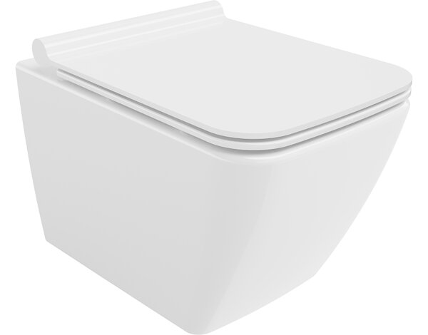 Mexen Vega WC školjka Rimless s počasi padajočim slim sedežem, duroplast, sijaj bela - 30654000