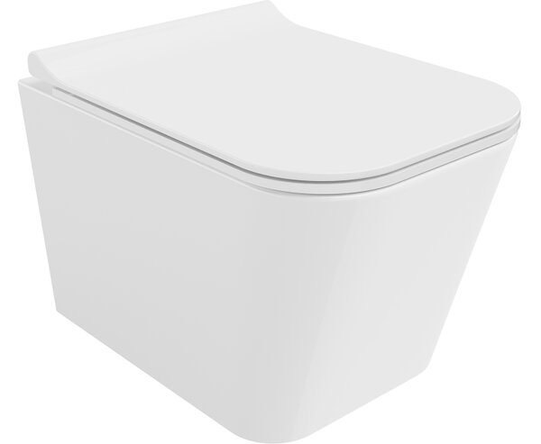 Mexen Teo WC školjka Rimless s sedežem s počasnim zapiranjem slim, duroplast, bela sijaj - 30850700