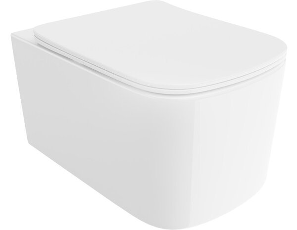 Mexen Vivo WC školjka Rimless Tornado s počasnim zapiranjem slim, duroplast, bela sijaj - 30610200T