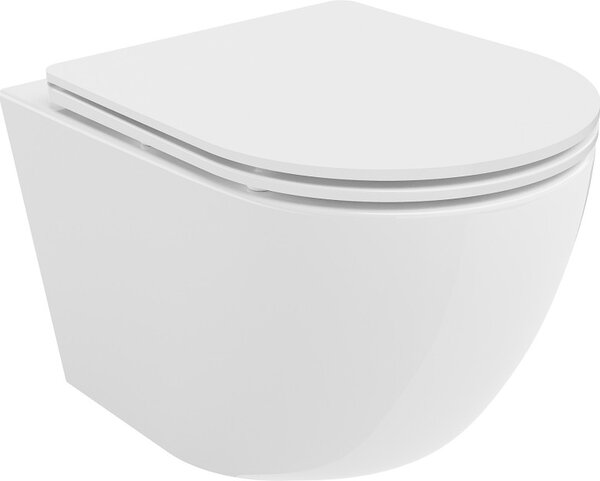 Mexen Lena WC školjka Rimless Tornado s počasnim spuščanjem slim, duroplast, sijajno bela - 30220300T