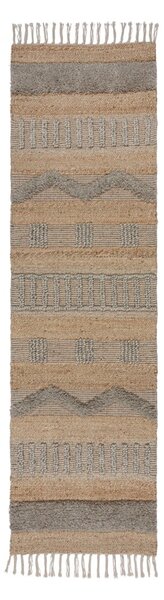 Tekač v sivi in naravni barvi 60x230 cm Medina – Flair Rugs