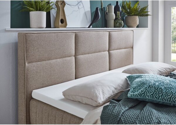 Bež boxspring postelja s prostorom za shranjevanje 160x200 cm Tambo – Meise Möbel