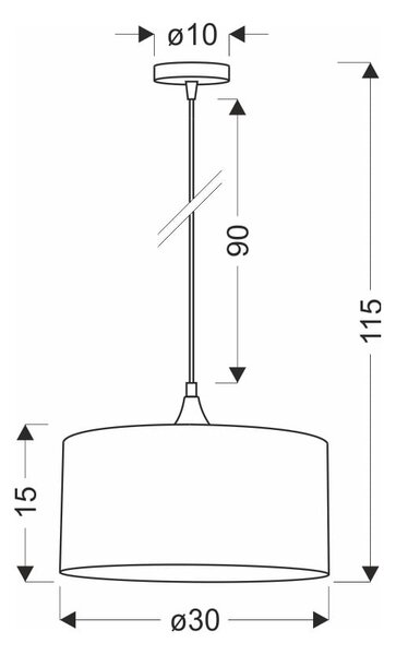 Modrozelena viseča svetilka s tekstilnim senčnikom ø 30 cm Maloto – Candellux Lighting