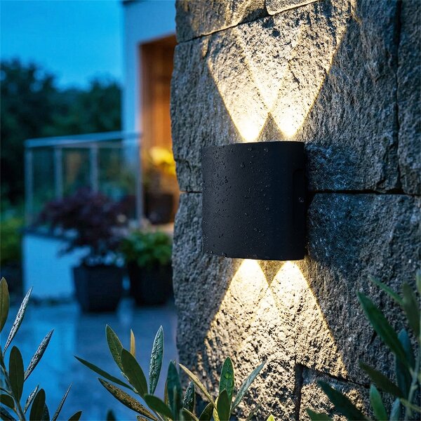 Zunanja stenska svetilka črna z LED 4-luči IP54 - Silly