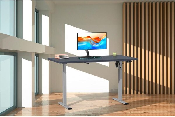 MID.YOU Dvižna Miza E-lona, Antracit, Srebrna, 110x50cm