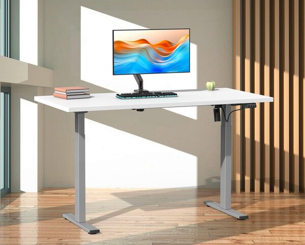 MID.YOU Dvižna Miza E-lona, Bela, Srebrna, 110x50cm