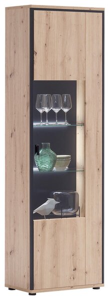 VITRINA, antracit, prozorno, barve hrasta