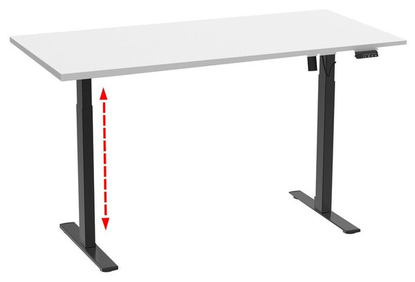 MID.YOU Dvižna Miza E-lona, Bela, Črna, 110x50cm