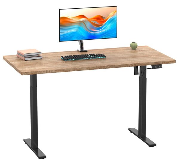 MID.YOU Dvižna Miza E-lona, Barva Hrasta, Črna, 110x50cm