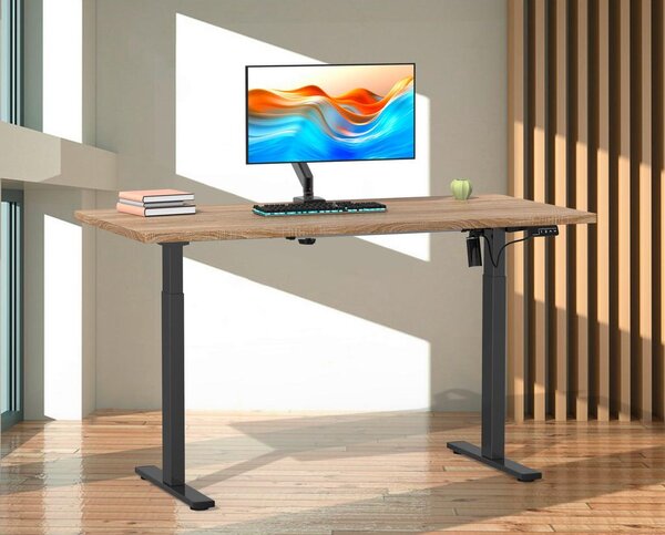 MID.YOU Dvižna Miza E-lona, Barva Hrasta, Črna, 110x50cm
