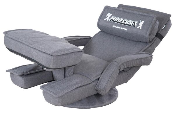 GAMING STOL kovina, tekstil siva