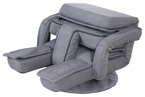 GAMING STOL kovina, tekstil siva