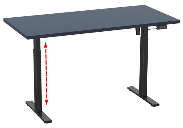 MID.YOU Dvižna Miza E-lona, Antracit, Črna, 110x50cm