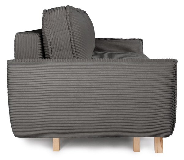 Siva raztegljiva sedežna garnitura iz rebrastega žameta 218 cm Tori – Bonami Selection