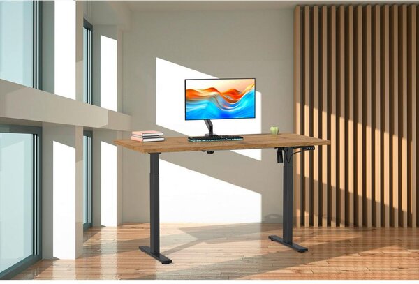 MID.YOU Dvižna Miza E-lona, Barva Hrasta, Črna, 110x50cm