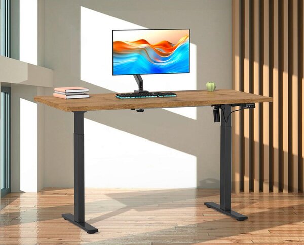 MID.YOU Dvižna Miza E-lona, Barva Hrasta, Črna, 110x50cm