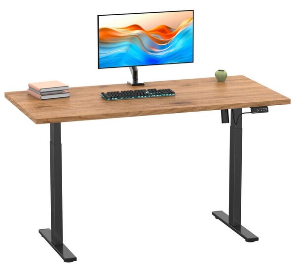 MID.YOU Dvižna Miza E-lona, Barva Hrasta, Črna, 110x50cm