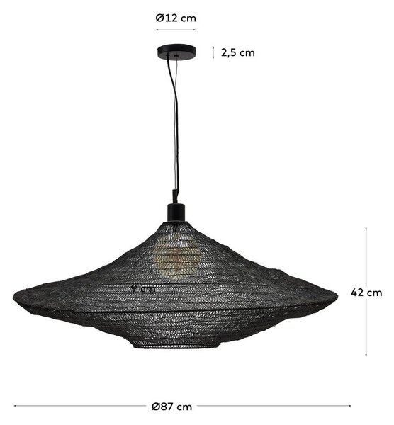 Črna viseča svetilka ø 87 cm Makai – Kave Home
