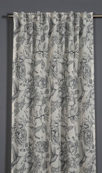 Siva zavesa 135x245 cm Birds and Roses – Sehlbach