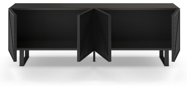 Črna TV omarica 161x55x35 cm Peta – Marckeric